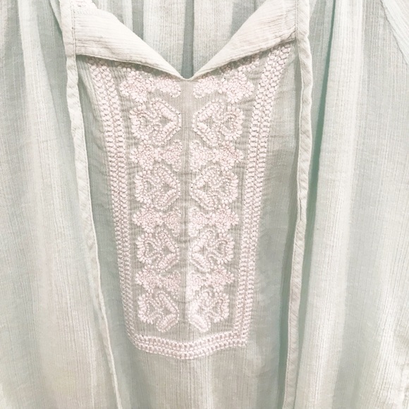 Tommy Hilfiger Gauze Light Cyan Top Size S/P - Picture 3 of 4